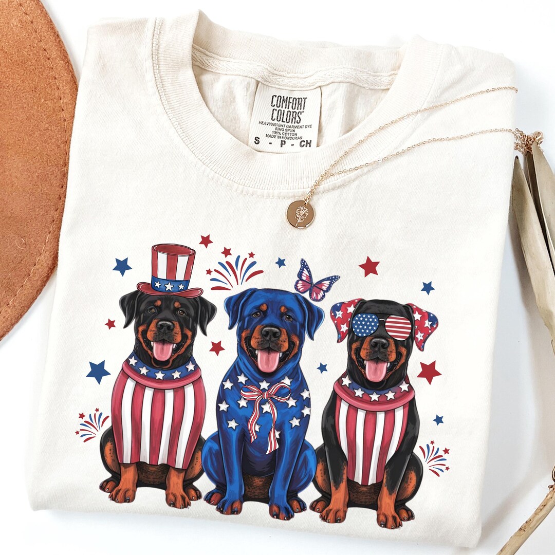 July Rottweiler Rottweiler 4th of July Shirt, Patriotic Rottweiler Shirt, USA ...