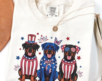 Rottweiler 4th of July Shirt, Patriotic Rottweiler Shirt, USA Rottweiler Tshirt, 4th of July Dog Shirt, Rottweiler Gift, Rottie Mom Shirt
