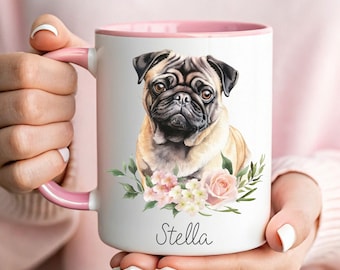 Pug Coffee Mug, Custom Pug Gifts, Personalized Pug Gifts, Pug Gift Women, Custom Pug Owner Gifts, Pug Mom Mug, Pug Mom Gift, Custom Pet Mug
