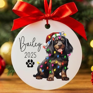 Personalized Gordon Setter Christmas Ornament, Custom Gordon Setter Ornament, Gordon Setter Gift, Custom Dog Keepsake, New Dog Name Ornament