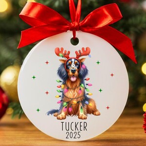 Custom Gordon Setter Christmas Ornament, Personalized Gordon Setter Ornament, Gordon Setter Gift, Custom Dog Keepsake, New Dog Name Ornament