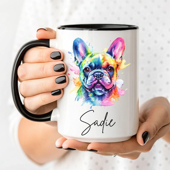 Custom French Bulldog Mug, Personalized French Bulldog Gifts, French Bulldog Gift for Women, French Bulldog Mom Gift, Custom Dog Name Mug
