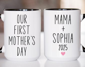 Custom First Mothers Day Mug, Personalized Mothers Day Mug for Mom, First Time Mom Gift for Mothers Day, Mom Baby Mug, Custom New Mom Gift