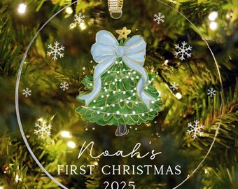Personalized Babys First Christmas Ornament Boy, Baby 1st Christmas Gifts, Baby First Christmas Keepsake, Custom Baby Boy Ornament 2025