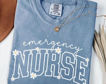 Comfort Colors® Emergency Nurse Shirt, ER Daisy Nurse Shirt, Emergency Department Tshirt, ER Nurse Tee Shirt, Emergency Room Nurse Shirt