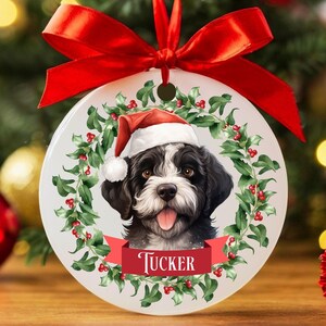 Custom Portuguese Water Dog Christmas Ornament, Personalized Portuguese Water Dog Ornament, Portuguese Water Dog Gift, Custom Dog Keepsake