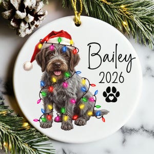 Custom Wirehaired Pointing Griffon Christmas Ornament, Personalized Wirehaired Pointing Griffon Ornament, Wirehaired Pointing Griffon Gifts