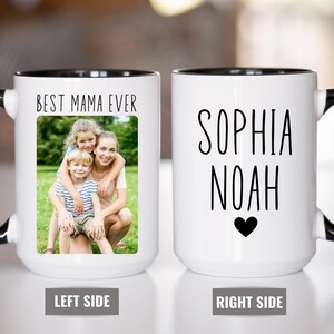 Mom Photo Mug, Personalized Mom Mugs with Name, Best Mama Ever Mug, Mothers Day Mom Mug, Custom Mama Mug with Kids Name, Mom Coffee Mug Gift bild 5