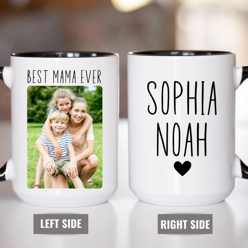 Mom Photo Mug, Personalized Mom Mugs with Name, Best Mama Ever Mug, Mothers Day Mom Mug, Custom Mama Mug with Kids Name, Mom Coffee Mug Gift bild 5