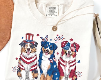 Australian Shepherd 4th of July Shirt, Aussie 4th of July Shirt, Patriotic Aussie Shirt, 4th of July Dog Shirt, Australian Shepherd Gift