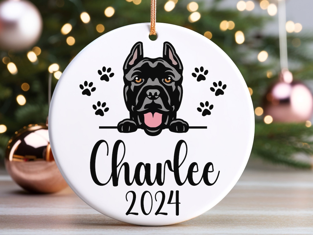 Custom Cane Corso Ornament, Custom Dog Keepsake, New Dog Name, Pet