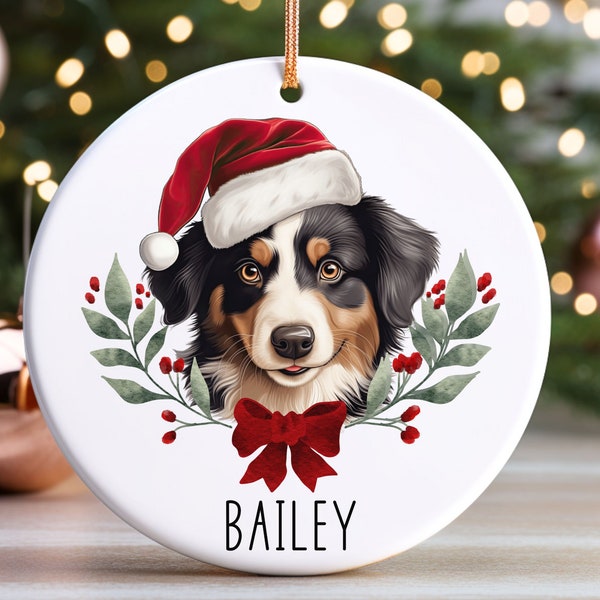 Personalized Australian Shepherd Christmas Ornament, Custom Dog Keepsake, New Dog Name Ornament, Pet Lover Gift, Aussie Mom Ornament 2024