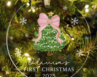 Personalized Babys First Christmas Ornament Girl, Baby 1st Christmas Gifts, Baby First Christmas Keepsake, Custom Baby Girl Ornament 2025
