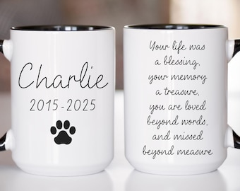 Personalized Dog Memorial Mug, Custom Dog Memorial Passing Gift, Dog Loss Mugs, Dog Remembrance Mug, Dog Sympathy Gift, Custom Dog Keepsake