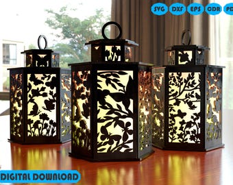 Butterfly Lamp Decoration Svg, Butterfly Decoration Laser Cut Svg