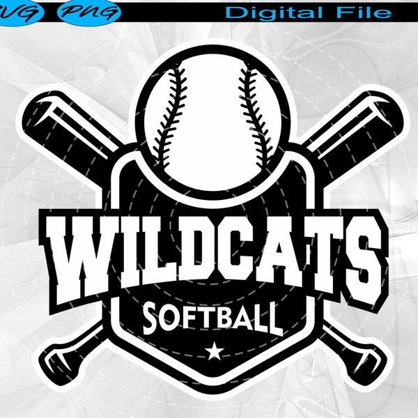 Wildcats Softball Svg