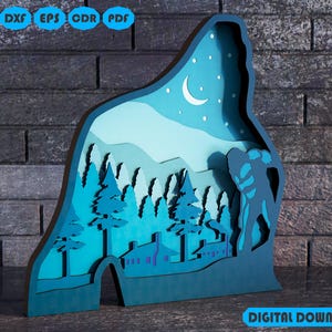 Bigfoot Svg Laser cut files - 7 Layer Art Piece for Multi-layer