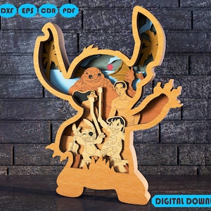 Alien Svg Laser cut files - 8 Layer Art Piece for Multi-layer