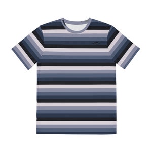 Seasidesart Black Sea Striped Surf Men&#39;s Polyester Tee (AOP)