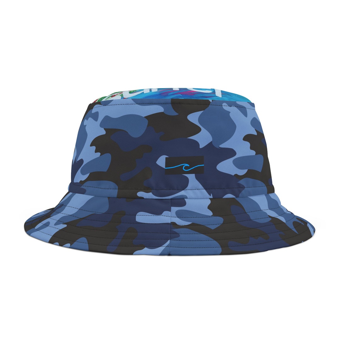 Buy Seasidesart Blue Camo Slater Surf Art Bucket Hat (AOP) Online