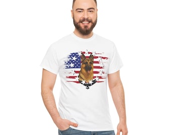 Patriotic German Shepherd USA Flag Shirt, American Dog Lover Tee