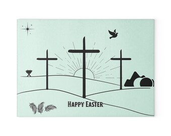 Easter Glass Cutting Board: Christian Religious Gift