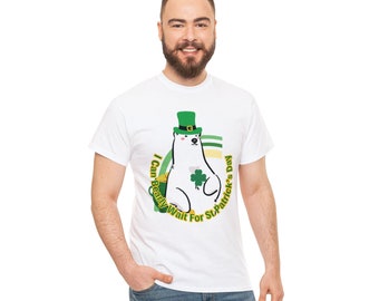 St. Patrick's Day Bear Tee: "Bearly Wait" Unisex Shirt