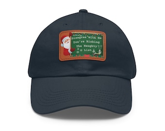 Funny Santa Naughty List Hat, Christmas Baseball Cap