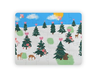 Valentine's in the Christmas Woods Kids' Puzzle, 30-Piece