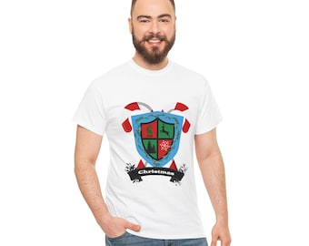 Christmas Shield T-Shirt: Festive Holiday Tee