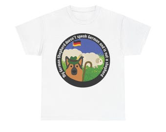 Funny German Shepherd Dog Cartoon Tee, Not a Shepherd Shirt