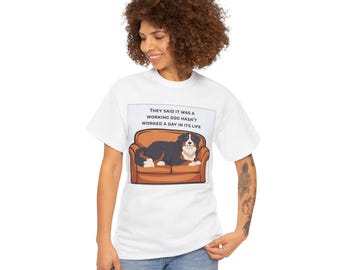 Funny Working Dog Couch Shirt, Lazy Dog Humor Pet Lover Tee