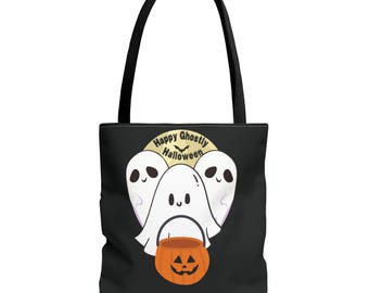 Happy Ghostly Halloween Tote Bag: Trick or Treat Bag