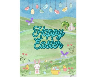 Happy Easter Poster Festive Spring Wall Art for Easter Decor Rolled Posters
