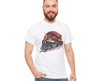 4th of July Train Tee: Patriotic Locomotive Graphic T-Shirt
