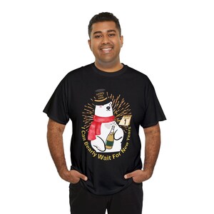 Ich kann kaum auf das neue Jahr warten T-Shirt, neues Jahr T-Shirt, neues Jahr grafisches T-Shirt, Bär kaum auf das neue Jahr warten T-Shirt