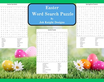 Easter Word Search Puzzles: Fun Activity Bundle (Digital Download)