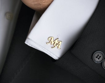 Groomsmen gift - Initials Cufflinks -Personalised Name Cufflinks - Customised Cufflinks - Groom Wedding Cufflinks - 2-3 Initial Letters