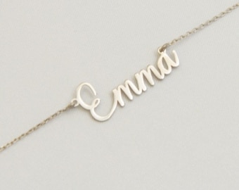 Collar con nombre de plata de ley, collar con nombre personalizado, regalo de Navidad para ella, joyería personalizada, collar con nombre de bebé, ideas de regalo de cumpleaños