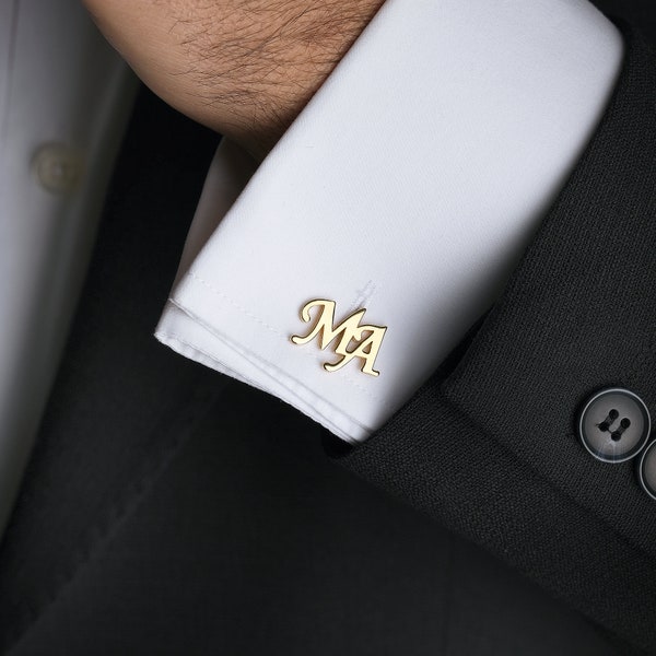 Trauzeugen Geschenk - Initialen Manschettenknöpfe - Personalisierte Name Manschettenknöpfe - Angepasste Manschettenknöpfe-Bräutigam Hochzeit Manschettenknöpfe - Sterling Tie-Pin-Schmuck