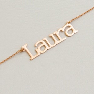 Collar con nombre de plata de ley, collar con nombre personalizado, regalo de Navidad para ella, joyería personalizada, collar con nombre de bebé, ideas de regalo de cumpleaños imagen 5