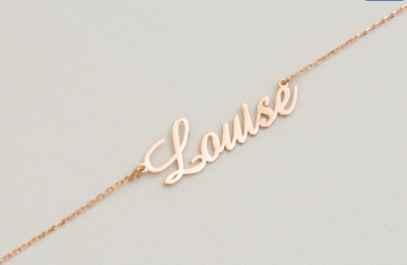 Collar con nombre de plata de ley, collar con nombre personalizado, regalo de Navidad para ella, joyería personalizada, collar con nombre de bebé, ideas de regalo de cumpleaños imagen 4