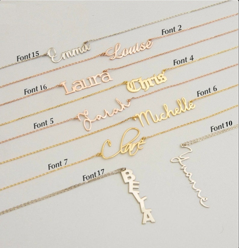 Sterling Silver Name Necklace, Custom Name Necklace, Christmas Gift For Her, Personalized Jewelry, Baby Name Necklace, BirthdayGiftIdeas image 7