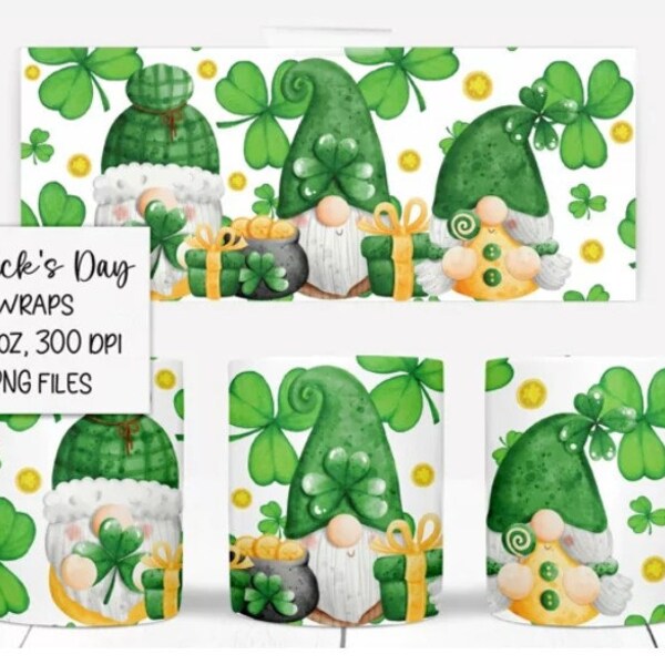 St. Patrick's Day Mug Wrap Sublimation 11oz 15oz JPG PNG