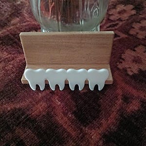 Portatarjetas de visita de madera para escritorio, para dentistas, higienistas dentales, asistentes dentales y consultorios dentales.