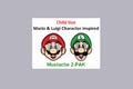 Mario & Luigi Inspired Mustache Set: Kids Costume, Black Felt Adhesive