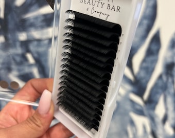 Ultra Dark Black Volume Lash Extensions, Handmade Fanning .05