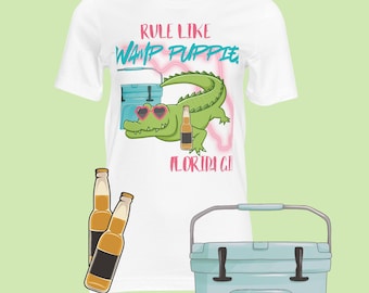 Florida Girl Alligator designs  SVG/DTF/Sublimation Digital Download Swamp Puppies Funny Drinking Download