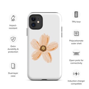 Cute Floral Orange Flower iPhone Case | Tough Protection | Large Flower Design for iPhone 11 12 13 14 Plus Pro Pro Max Mini