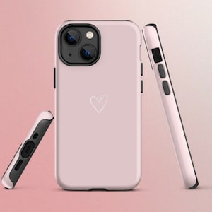 Heart Cute Pink iPhone Case  | Tough Protection | Minimal Fun Trendy Design for iPhone 11 12 13 14 Plus Pro Pro Max Mini